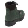 Women's green leather boots with ties, zipper and warm lining 32783