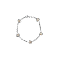 Сребърна гривна със сладководни бели перли ISL0091 Swan