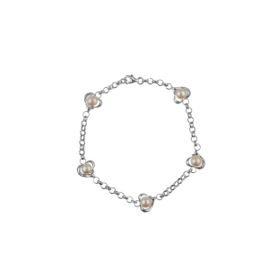 Silver bracelate with fresh water white pearls ISL0091 Swan