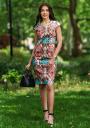 Rochie elegantă cu un motiv colorat cu fermoar pe spate Avangard