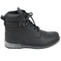 Men's black leather boots with ties and warm lining