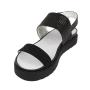 Women's black leather straps sandals 33731