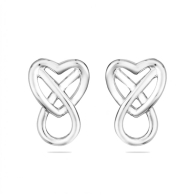 Silver Earrings END183E Swan