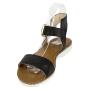 Women's black colour leather sandals 33658