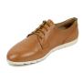 Women's light brown leather shoes with flat soles