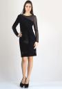 Black elegant dress made of silk  velvet with lace RUMENA