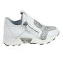 Дамски спортни бели обувки от естествена кожа с мрежа Delaya02white