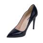 Pantofi în tentă bleumarin din piele cu aspect de șarpe pentru femei 32931
