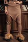 Compleu bluză şi pantaloni în nuanţă bej de damă Avangard