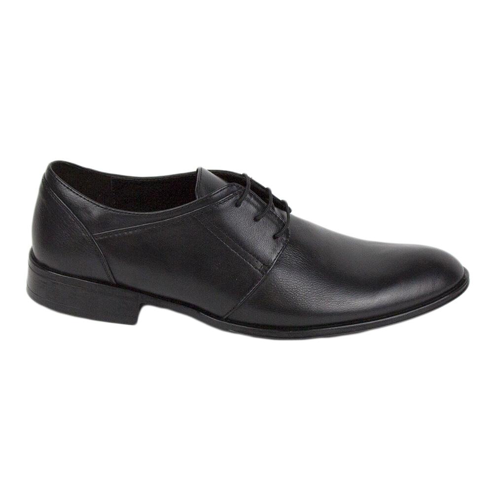 Men's black leather evening shoes 33164 Men's elegant shoes