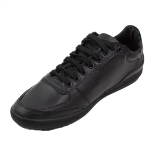 Adidași bărbați din piele neagră cu șireturi 1807