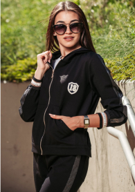 Black Sports jacket with hood Avangard