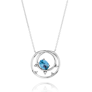 Silver necklace with blue zircon JT426NP Swan