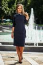Blue dress with blue lace on shoulders and collar Avangard