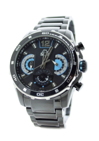Ceas barbatesc multifunctional cu bratara din otel inoxidabil Kappa KP-1408M-C