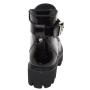 Women's black patent leather boots 20341