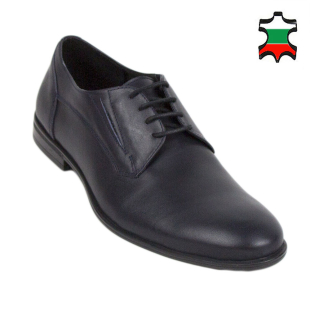 Men's blue leather evening shoes 33160