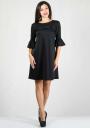 Rochie negră cu volane decorative RUMENA