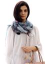 Women's grey scarf with pink and blue elements PIMAVERA