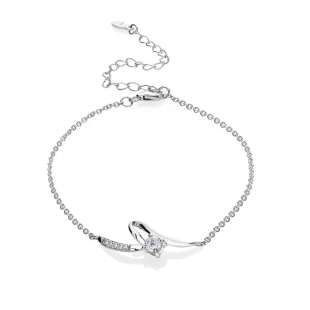 Silver bracelate with zircons END992B Swan