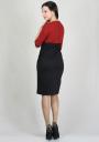 Red and black dress with lace elements RUMENA