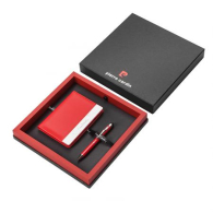 Gift set of red case documents and pen Pierre Cardin