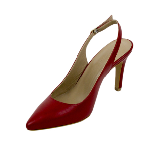 Women's elegant closed toes red heeled sandals 21333