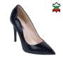 Pantofi în tentă bleumarin din piele cu aspect de șarpe pentru femei 32931