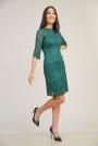 Women's lace dress in emerald green color 72140-508
