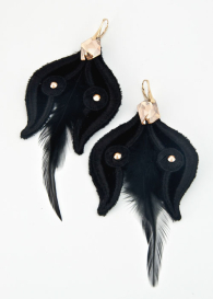 Negru, design, placata cu aur, cu Cercei Swarovski Dannyra Jewels
