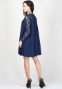 Wide blue dress with lace sleeves BF RUMENA
