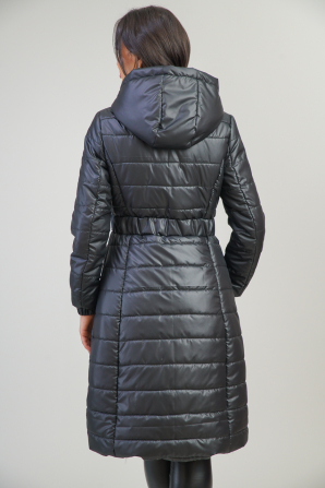Women's long fur coat type winter jacket black color 22204-900