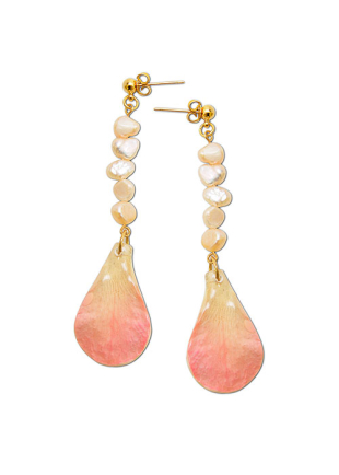 Обици с истински цвят на орхидия и мъниста Tenderness Dannyra Jewels 