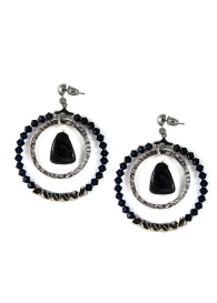 Elegent earrings with Swarovski and tourmaline drop dannyra Jewels