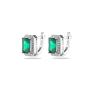 Silver еarrings with emerald and zircon EM791E Swan