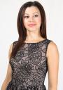 Black roses lace dress with pale pink lining RUMENA