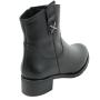 Women's black leather boots with zipper and decoration