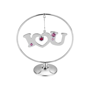 Статуетка с надпис обичам те декорация кристали Swarovski RY086