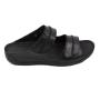 Comfortable black women's slippers with velcro 406BLACK