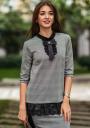 Women's blouse suit with lace and Avangard skirt