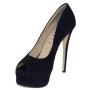 Ladies formal shoes with open toes and high heels 3287BLUE