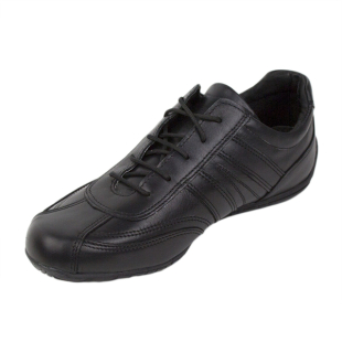 Men's black sneakers with oval front 094BLACK