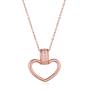 Pink gold heart pendant necklace with zircons END603N Swan