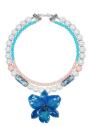 Колие с естествена орхидея, перли Майорка, мъниста клоазоне Blue Oriental Queen Dannyra Jewels