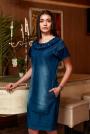 Blue denim dress with lace sleeves Avangard