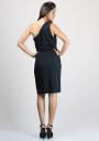 Straight, Black and Elastic dress with Nude Shoulder RUMENA