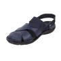 Men's blue leather sandals with movable strap 19229