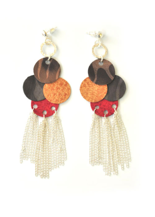 Модни обици с кожени пендари Dannyra Jewels