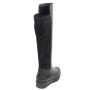 Women's high boots with elastic suede in black color