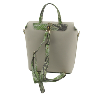 Women's backpack bag with green handles 886-38